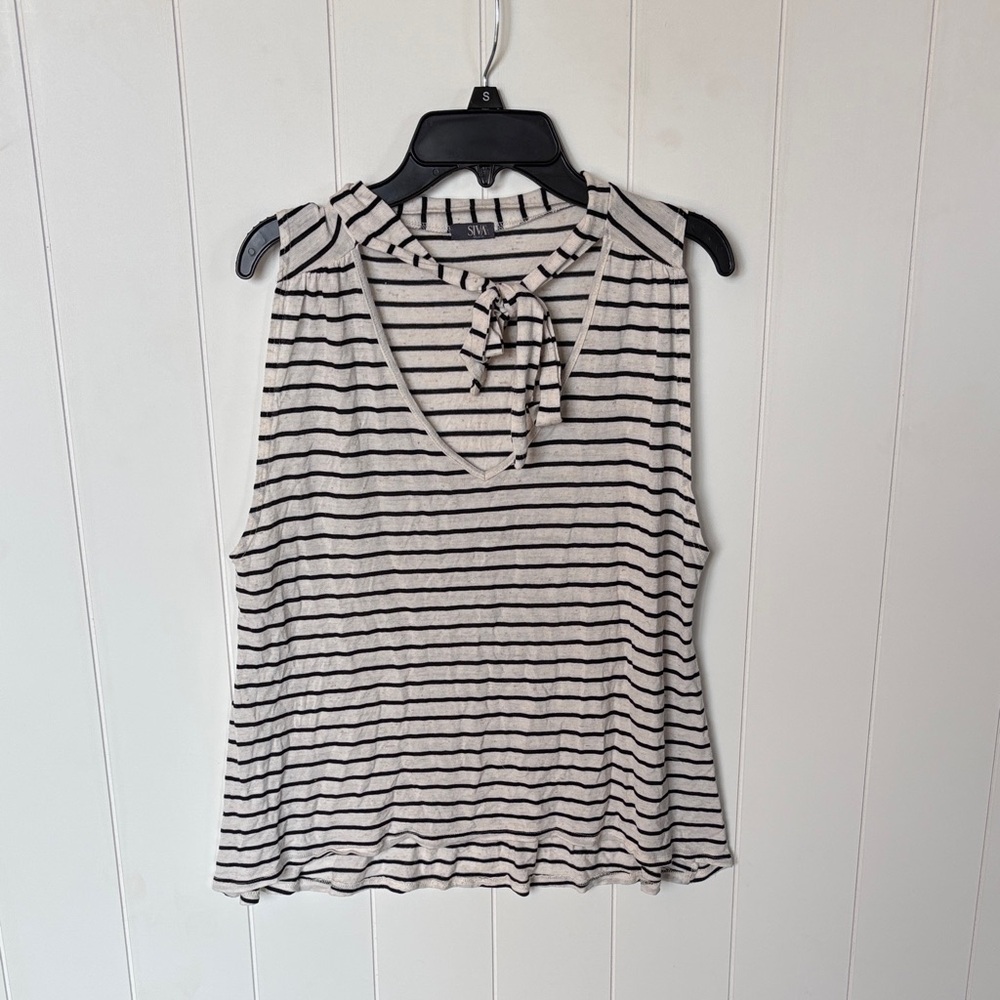 Siva Linen Tie Neck Top! Medium